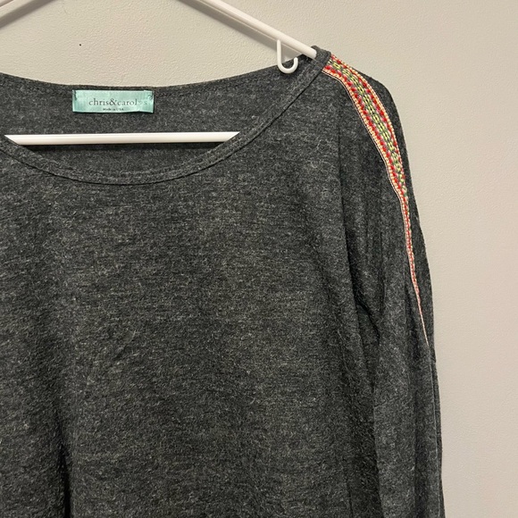 🍭 3/$30 Anthropologie knit top with colorful beaded embroidered accents - Picture 11 of 14